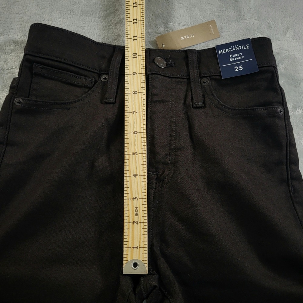 J.Crew MERCANTILE Womens 25 NWT Black Jeans High Rise Curvy Skinny Dark Fall - Picture 7 of 12